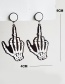 Fashion Black+white Skeleton's Hands Decorated Long Earrings