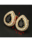 Fashion Silver Color+red Water Drop Shape Decorated Earrings