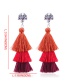 Fashion Orange+red+claret Red Tassel Decorated Earrings