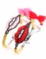 Fashion Pink Lips Shape Decorated Tassel Bracelet