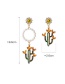 Fashion Multi-color Cactus Shape Decorated Earrings