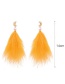 Fashion Yellow Feather Shape Decorated Earrings