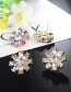 Fashion Gold Color+pink Flower Shape Decorated Earrings