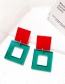 Fashion White+yellow Square Shape Decorated Earrings