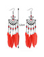 Fashion Red Semicircle Shape Decorated Earrings