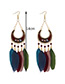 Fashion Red Moon Shape Decorated Earrings