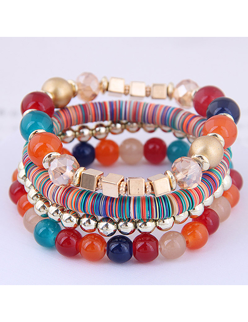 Fashion Color Mix And Match Multi-accessory Multi-layer Bracelet