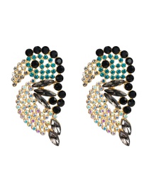 Fashion Black Acrylic Diamond Stud Earrings