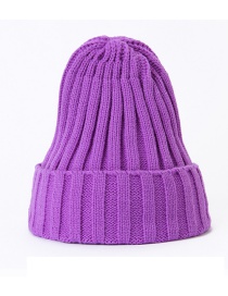 Fashion Purple Knitted Woolen Pointed Hat