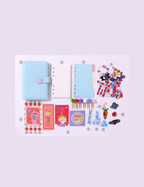 Fashion Ordinary Suit Blue Checkered Loose-leaf Notebook Stickers Sticky Note Set