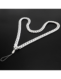 Fashion White Acrylic Solid Color Chain Hanging Neck Mobile Phone Chain
