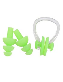 Fashion Green Silicone Swimming Waterproof Nose Clip Earplugs