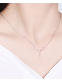 Fashion Steel Color Titanium Steel Chain One Word Tassel Necklace