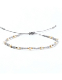 Fashion Gray Handmade Rice Beads Woven Alphabet Natural Pearl Bracelet