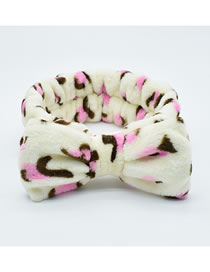 Fashion Pink Leopard Coral Velvet Bow Polka Dot Print Striped Elastic Headband