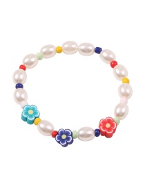Fashion Color Pearl Flower Resin Bracelet