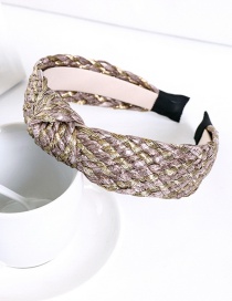 Fashion Brown Straw Knitted Headband Straw Knotted Face Wash Headband