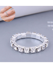 Fashion 1# Alloy Flash Diamond Geometric Ring