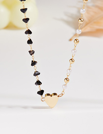 Fashion 2# Irregular Crystal Beaded Heart Necklace