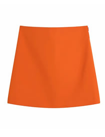 Fashion Orange Woven High Waist Skirt