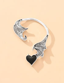 Fashion Silver Color Alloy Heart Wings Earrings