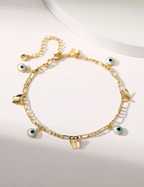 Fashion Gold Copper Gold Plated Eye Butterfly Anklet