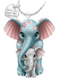Fashion Child And Mother Elephant Necklace Alloy Elephant Love Necklace