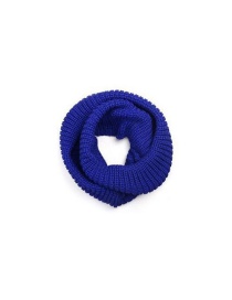 Fashion Sapphire Wool Knitted Pullover Scarf