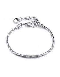 Fashion Silver Color Electroplating Color-preserving Snake Bone Chain Lobster Clasp Bracelet