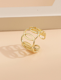 Fashion Gold Color Alloy Geometric Open Chain Ring