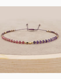 Fashion Purple Rice Bead Woven Beaded Bracelet