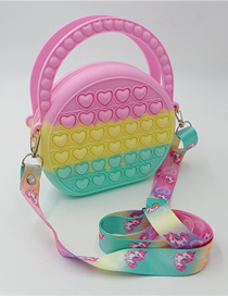 Fashion Macarons (with Straps) Silicone Bag-shaped Colorful Heart Press Messenger Bag