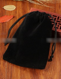 Fashion 5*7cm Black Flannel Drawstring Cloth Bag