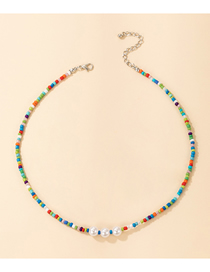 Fashion Color Colorful Rice Beads Beaded Single Layer Necklace