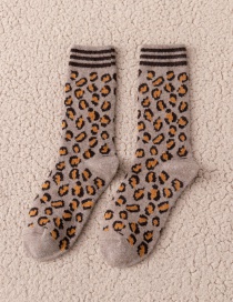 Fashion Khaki Wool Print Thick Socks