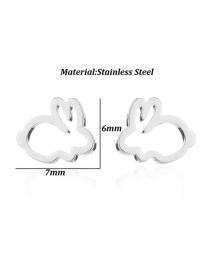 Fashion 065 Steel Color Stainless Steel Rabbit Ear Studs
