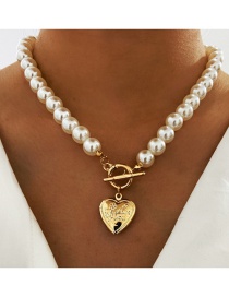 Fashion 1# Love Ot Buckle Pearl Beaded Necklace