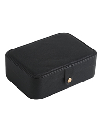Fashion Black Leather Clamshell Jewelry Storage Box