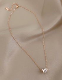 Fashion White Diamond Waistline Titanium Steel Geometric Necklace