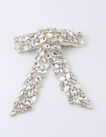 Fashion White Drill Geometric Diamond Bow Hairpin