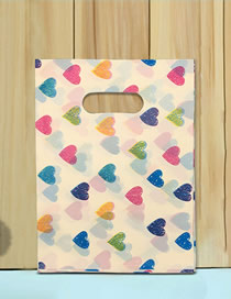 Fashion 100 Small Hearts Of 15*20cm Geometric Print Cartoon Gift Bag