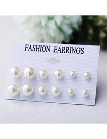 Fashion 1# Large And Small Pearl Earrings Set