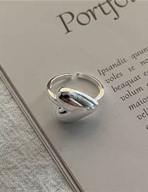 Fashion Silver 3d Tilt Heart Open Ring