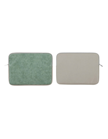Fashion Green Solid Color Portable Notebook Storage Bag