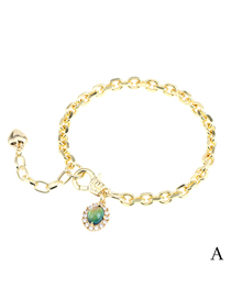 Fashion A Bronze Zirconium Oval Crystal Chain Bracelet