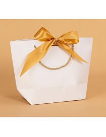 Fashion White Extra Small Paper Knotted Large Capacity Gift Bag