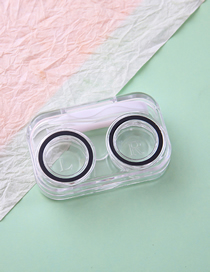 Fashion Simplicity-black Plastic Double -circular Contact Lenses Box