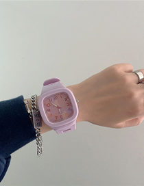 Fashion Taro Purple Plastic Square Dial Watch  Plastic