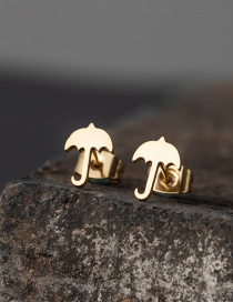 Fashion Umbrella-golden Stainless Steel Halloween Pumpkin Geometric Stud Earrings