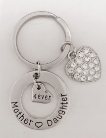 Fashion Mother And Daugther Stainless Steel Love Letter Keychain Pendant